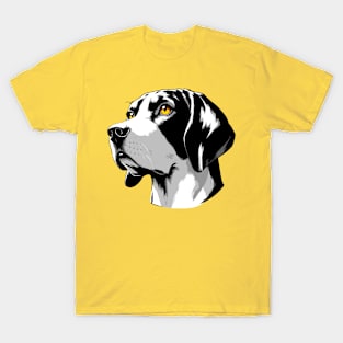 Stunning and Cool American English Coonhound Monochrome and Gold Portrait for Father's Day T-Shirt
